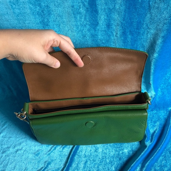 DKNY Leather Shoulder Double Flap Clutch Bag - Picture 3 of 7